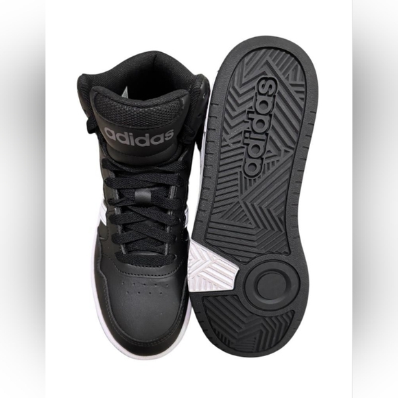 ADIDAS Hoops Mid 3.0 K GW0402, size 3.5 US, Unisex kids shoes, Black with white - Picture 4 of 4